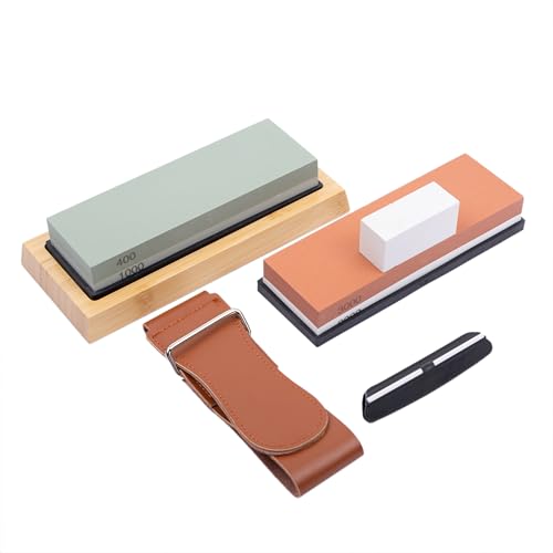 

HFS(R) Double-Sided Sharpening Stone Set, Surface-Straightening Stone, Sharpener, #400, #1000, #3000, #8000, Stand Included
