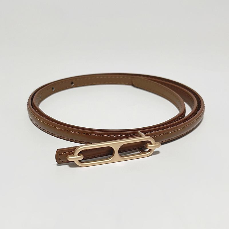 Skirt Belt Women's Decoration Versatile Waist Belt Waist Chain Belt Black Genuine Leather Dress Suit Thin Belt Narrow Belt