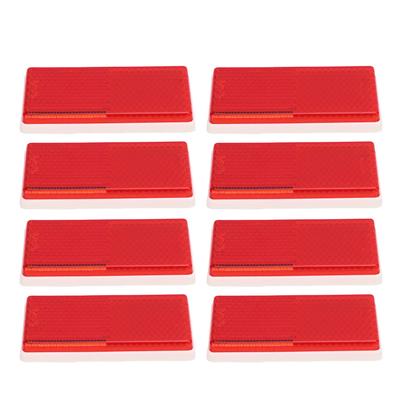 8Pcs Rectangular Reflectors Water Proof Self Adhesive Rectangular Reflective Stickers for Trailer Caravan Truck Tractor