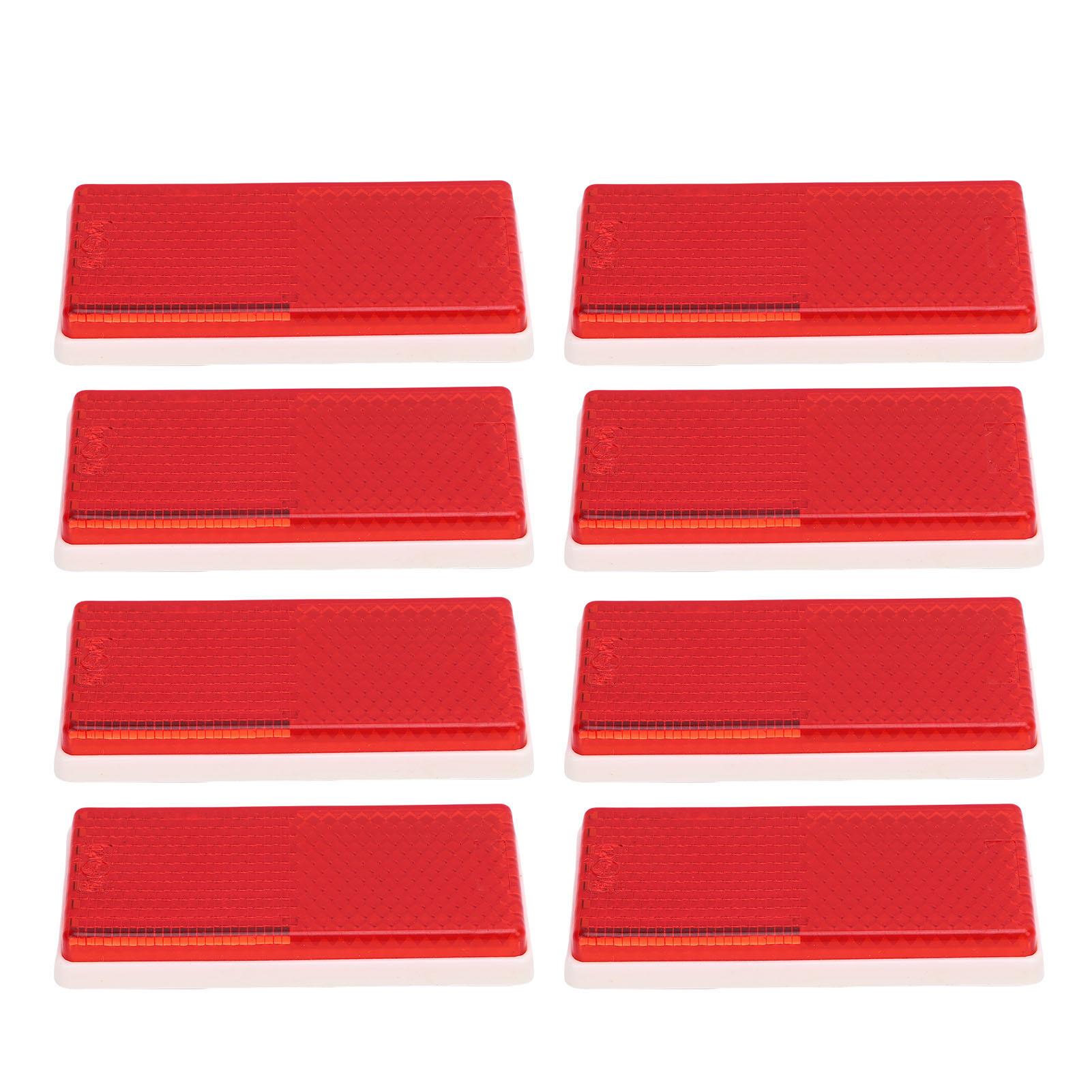 8 шт. Прямоугольные светоотражатели Водонепроницаемые самоклеящиеся прямоугольные светоотражающие наклейки для прицепа, каравана, грузовика, трактора