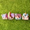 Mini House Micro Landscape Miniature Resin Village House Figurine Tiny Bonsai Terrarium Crafts for Dollhouse Fairy Garden Flowerpots Fish Tank Decor