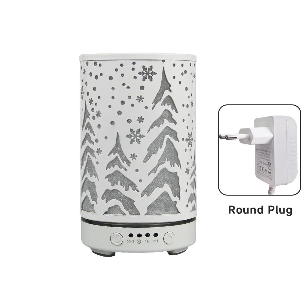Ultrasonic Air Humidifier 100ml Timing Function Aroma Diffuser Hollowed-out Tree Humidifier Room Scent Diffuser with LED Lights