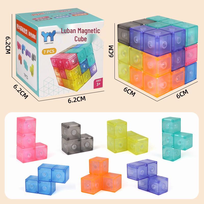 Magnetic Tangram Geometric Building Blocks: 3D Puzzle Toys for Children's Early Education
