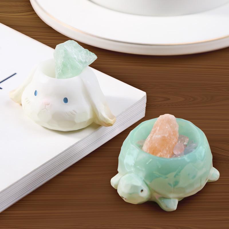 Cartoon Animal Crystal Blind Box: Multi-Style Cat, Kitten & Bunny Figurine Toy