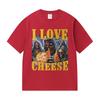 Funny I Love Cheese Skeleton Graphic T-Shirts Men Women Vintage Harajuku Short Sleeve T-shirt Summer Cotton Tops fashion T Shirt