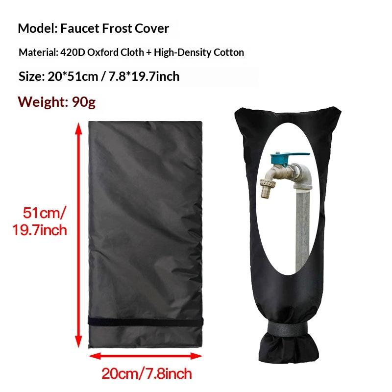1Pcs Faucet Cover Winter Black Outdoor Waterproof Freeze Protection Insulation Outside Garden Faucet Tap Reusable Protector