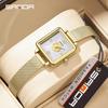 Sanda Women's Retro Waterproof Quartz Watch - Small Square Elegant Rose Dial