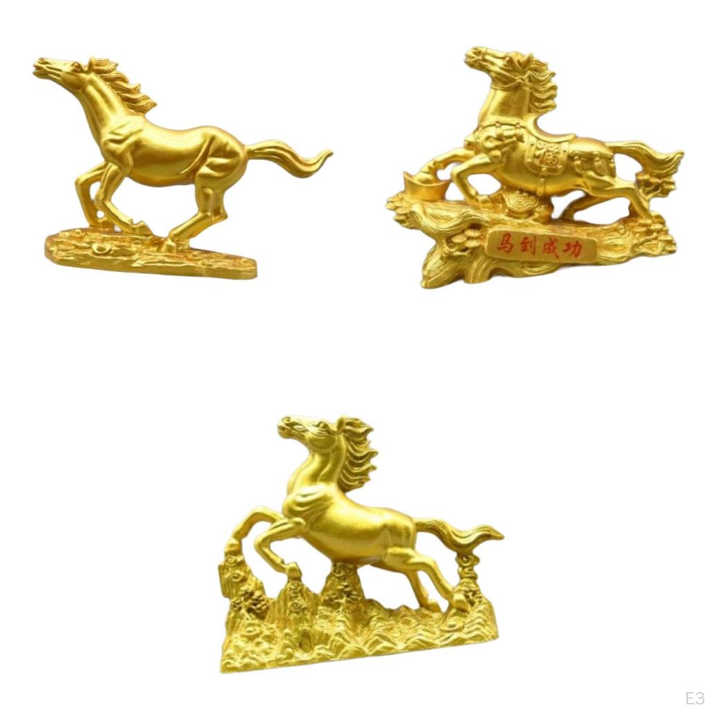 Feng Shui Ornament, Pet Decoration, Horse Figurine for Desk, Shelf, Bedroom Closet