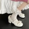 New Spring Autumn Mary Jane Shoes Shallow Round Toe Mid Heel Shoes Ladies Elegant Outdoor Single Pumps Shoes