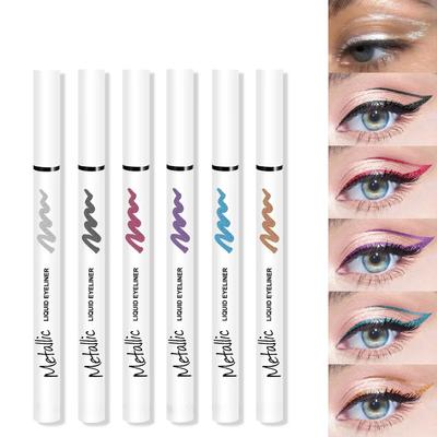 1PC Liquid Shiny Eye Liners Pigment Silver Green Gold Glitter Professional Waterproof Eyeliners Beauty Cosmetics Women Makeup