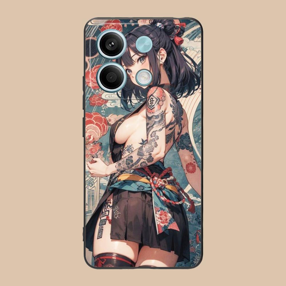 Fashion Tattoo Girl Mobile Phone Case for POCO M7 M6 M5 M4 M3 X7 X6 X5 X4 X3 Pro GT 5G Colorful Printing Cover Pretty Cover