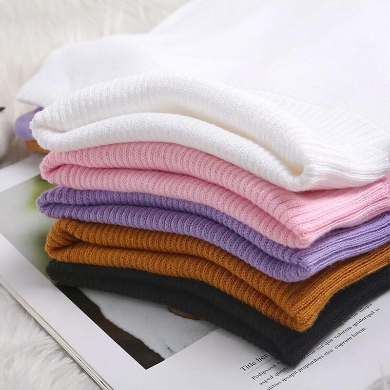 White Knitted Turtleneck Fake Collar Women Detachable Collars Winter False Collars Woman Black Removable Faux Col Half Shirt