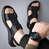 Summer Men's Driving Sandals Waterproof Anti-Slip Soft Sole Beach Shoes Indoor/Outdoor Dual-Use Comfort Slide Flip Flops