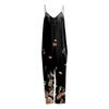 Women's Loose Sleeveless Jumpsuits Adjustable Spaghetti Strap Stretchy Long Pant Romper Jumpsuit With Pockets