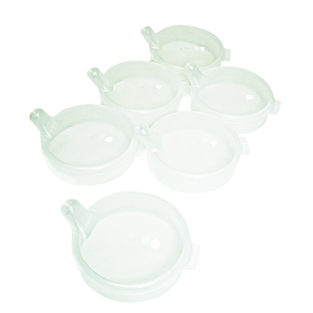 Independence Spout Lids 6 Pack Versatile Anti-Splash Lids Cups Mugs Finger Control Dishwasher Safe Plastic