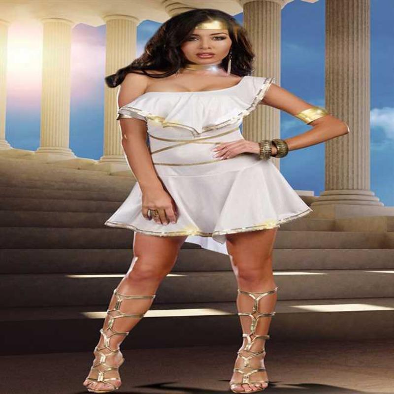 Halloween stage costume white Indian girl costume Muse Halloween white Muse flowing dress