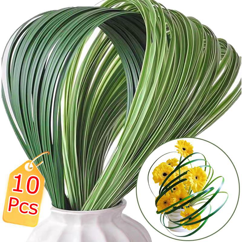 10pcs/bundle Plastic Room Flat Leaves Nature Decoration Fresh Flower Arrangement Simulation Flower Green Bending
