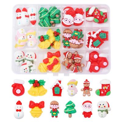 Conjunto de Joias de Resina de Desenho Animado de Natal e Acessórios DIY para Capa de Celular