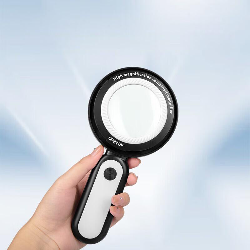 ZISIZ Handheld LED Magnifying Glass with Dual Lenses