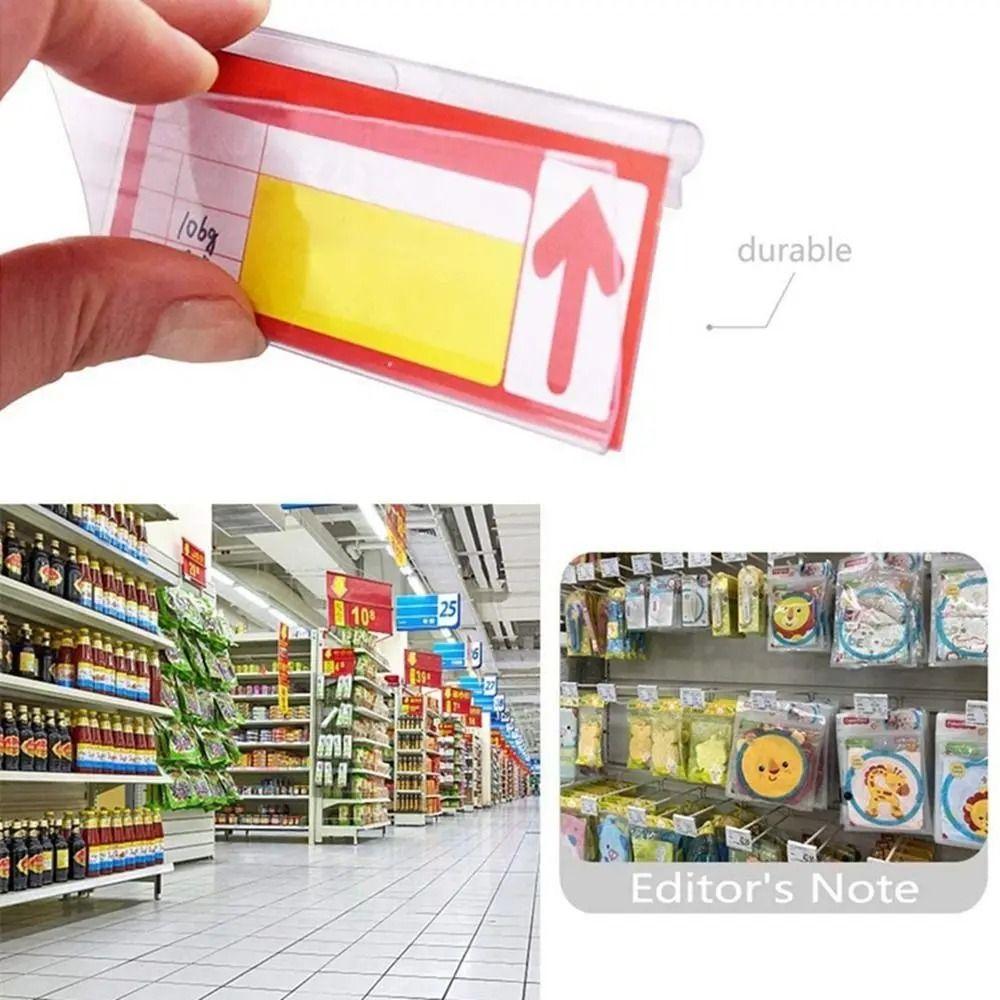 Transparent Supermarket Label Display PVC Plastic Retail Shelf Card Slot  Mall Shop