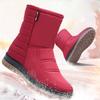 Winter Shoes Women Waterproof Snow Boots Warm Plush Ladies Ankle Booties Flat Non-slip Black Blue Red Big Size 42