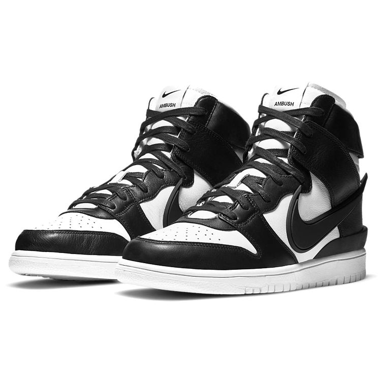 AMBUSH X Nike Dunk High Black Unisex Sneakers White Spruce-Aura CU7544-001