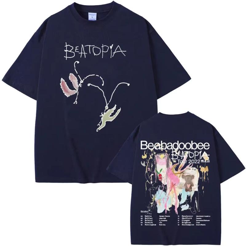 Beabadoobee Beatopia Tour T-shirt Men Women Fashion Harajuku Tshirt Male Casual Cotton Oversized Streetwear Aesthetic T Shirt... S