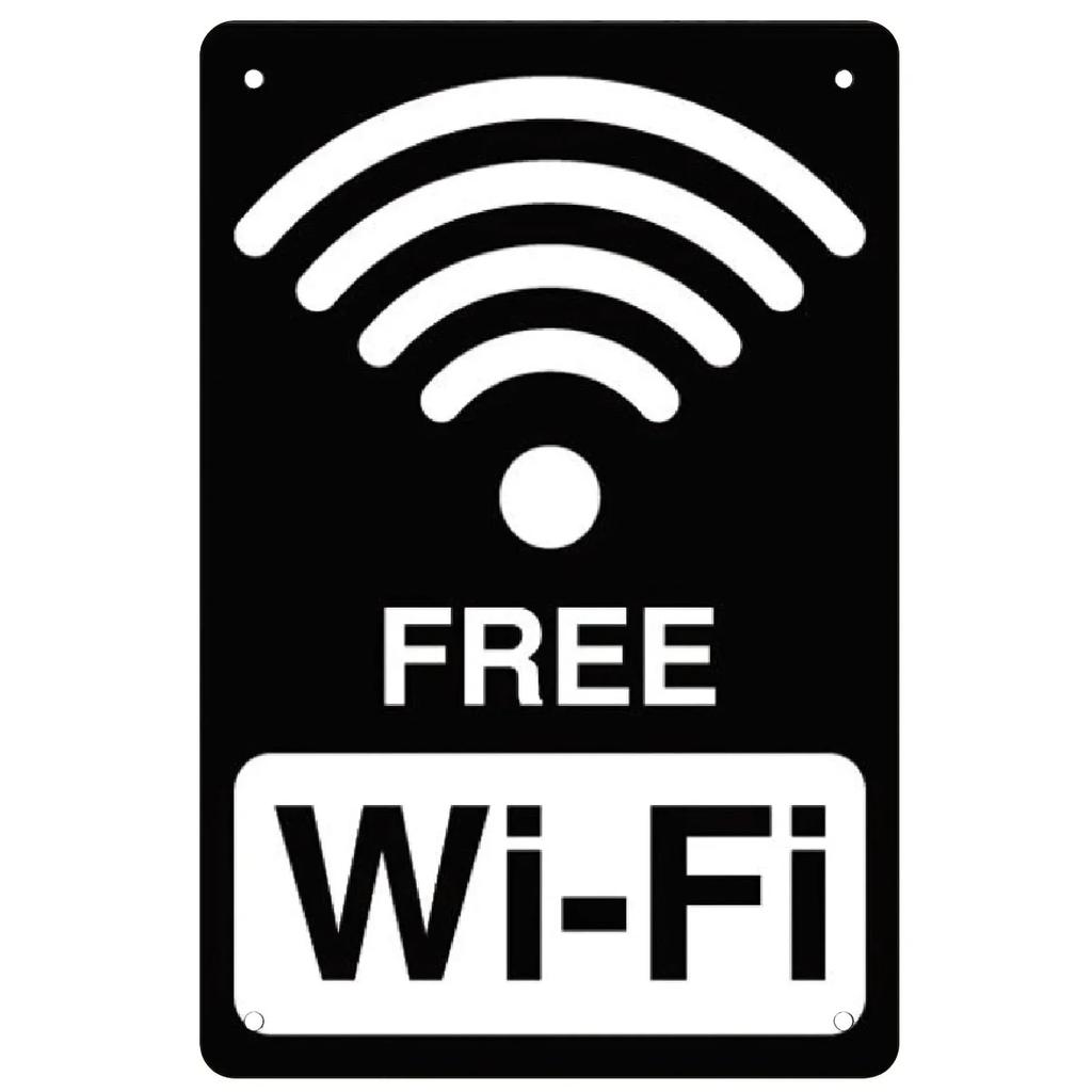 Vintage Free Wifi Metal Tin Sign Retro Warning Plaque for Home Cafe Restaurant Bar Club and Washing Room Decor