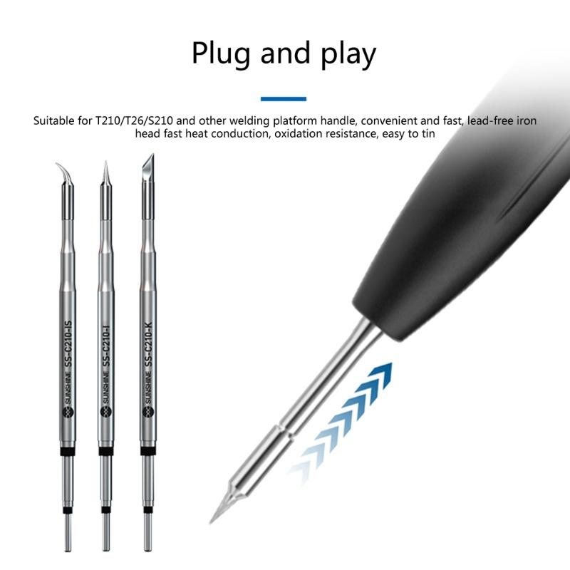 Lead-free C210 Soldering Tip, for JBC C210 T210 T26 T26D S21 Welding Tip- Fast Heating C210-I/IS/K Head-for SMD Welding