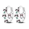 Original 925 Silver Charms Colorful Bow Set Earrings Ring Beads Pendant for Women Bracelets Necklaces DIY Jewelry Gift