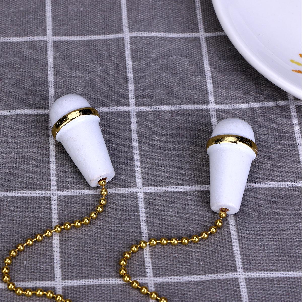2Pcs Walnut Vintage Chandelier Pendant Wooden Ceiling Fan Pull Chains Fashion Lamp Ornament Home Decor White Chandelier Pendant