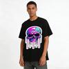 Vibrant Dripping Skull Print Edgy Streetwear Casual Tee Pure cotton T-shirt