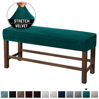 Strech Velvet Bench Covers Piano Chair Cover All -Inclusive Rectangular Solid Color Thickened Stool Cover For Bedroom