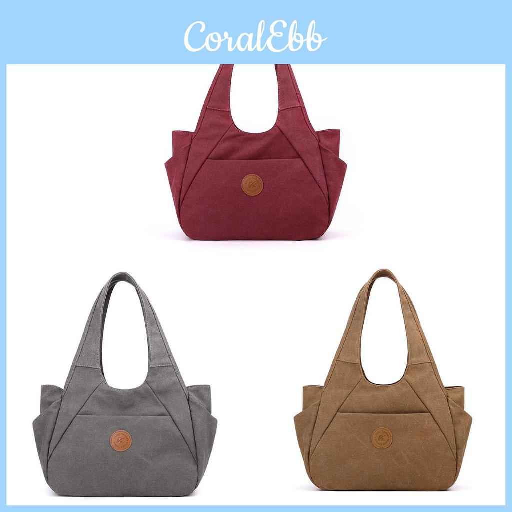 Minimalist Casual Canvas Handbag With Inner Pockets For Work And Shopping