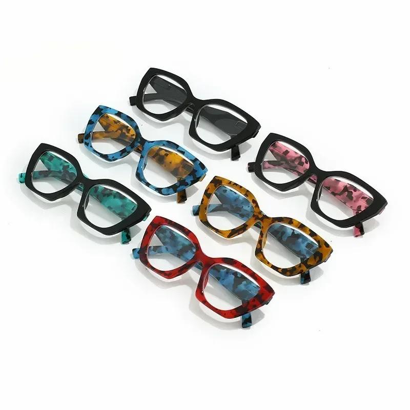 ladies's Trendy Butterfly Presbyopia Glasses New Cat Eye Large Frame Polygonal Reading Glasses Anti Blue Light Computer Glasses for daily use