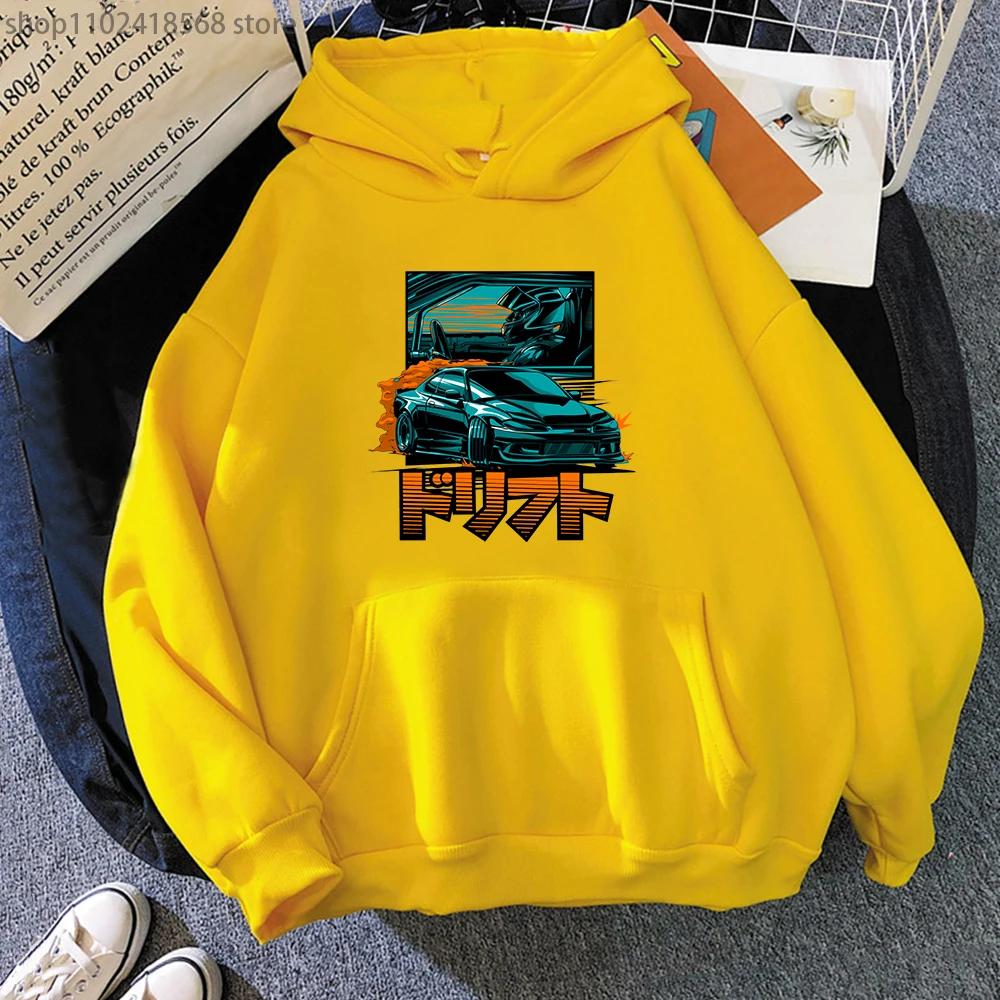 Initial D JDM Men Hoodie Men Japanese Car Streetwear Anime Print Winter Nissan Silvia Dorifto Casual Women