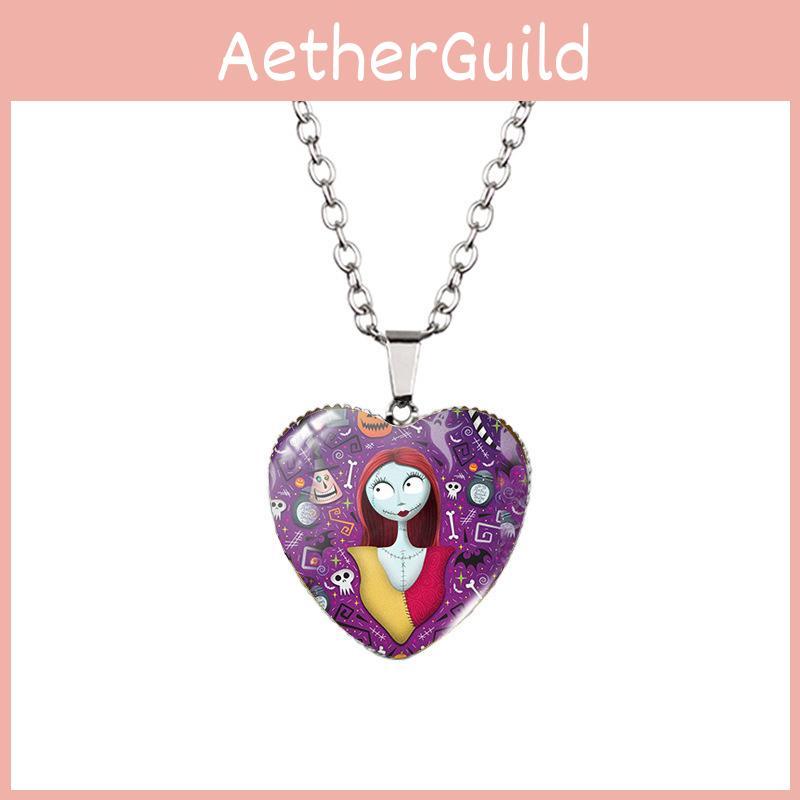 Colar Suéter Único Pesadelo Antes do Natal em Forma de Coração Colorido Acessórios de Desenho Animado