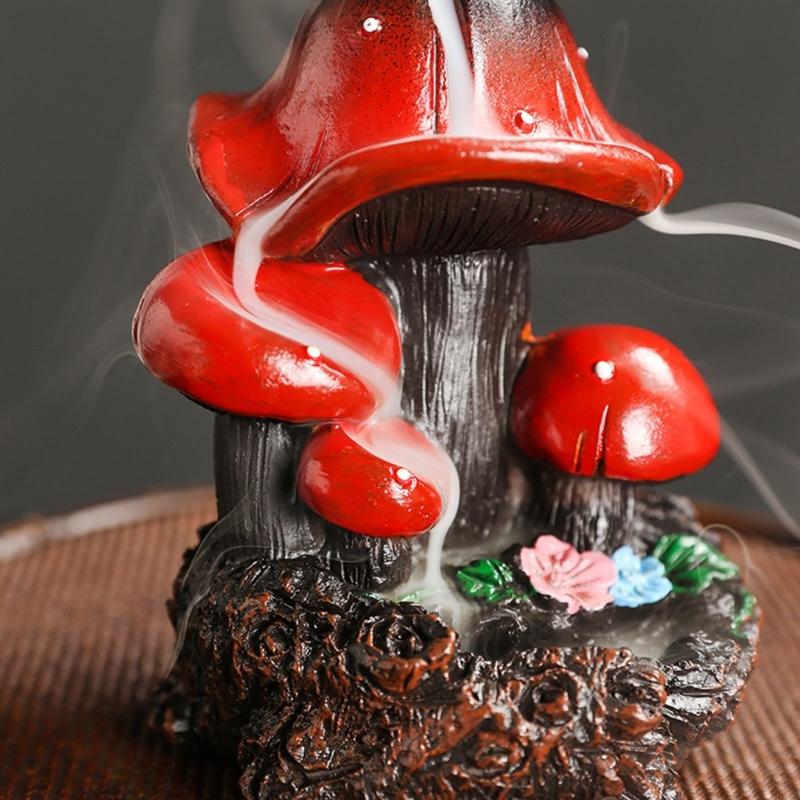 62KD Mushroom Backflow Incenses Burners for Enhancing Home Fragrances and Decors