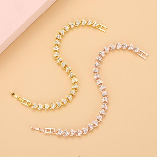 Bracelet Cubic Zirconia Stones Inlaid Luster Bracelet Allergy-Free Adjustable Length Lobster Clasp Bracelet Sparkling Jewelry Gift