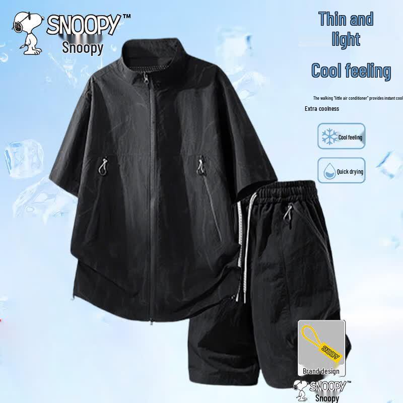 Snoopy Men s Tie-Dye Short Sleeve Shorts Set 2XL