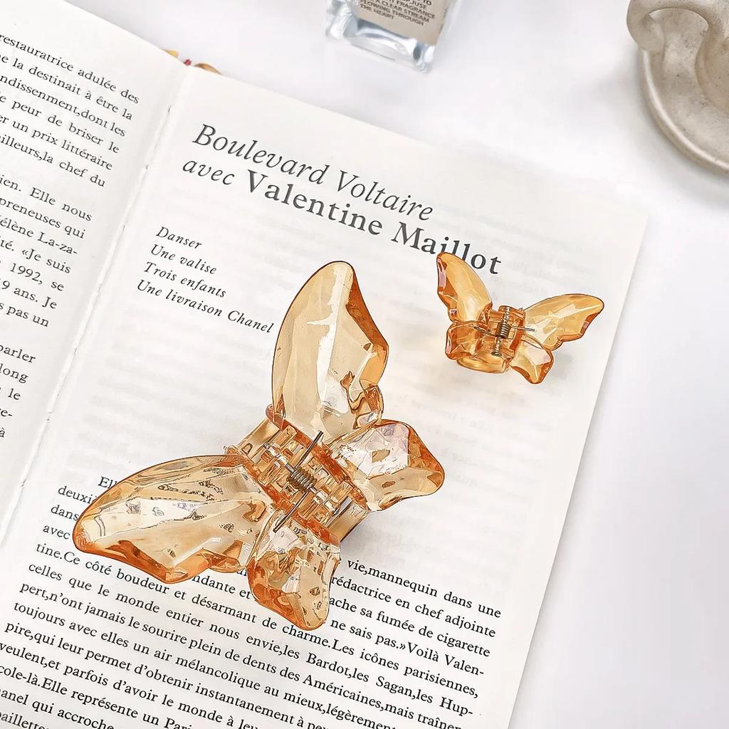 Křišťálový motýl mořská panna drápek do vlasů dívky zadní klip transparentní velká spona do vlasů vlásenky pokrývka hlavy vlasové doplňky