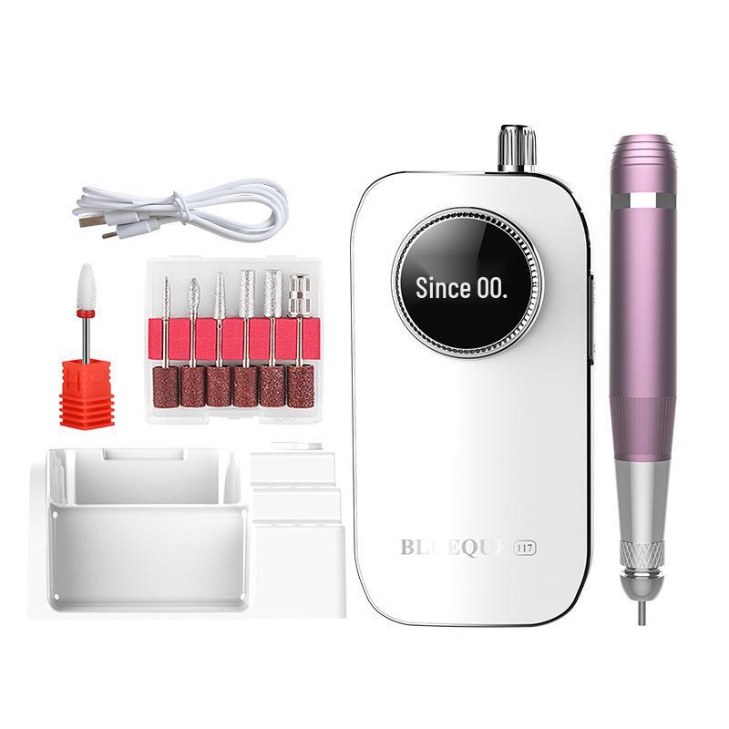Portable Rechargeable 45000RPM Nail Art Grinder and Polisher белый