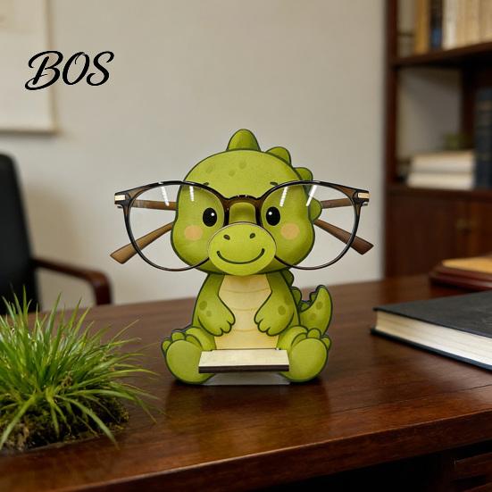 Cute Animal Shaped Eyewear Organizer Glasses Holder, Wooden Cat Dog Panda Fox Eyeglasses Desktop Holder Cartoon Eyeglass Stand Ornament Gift for Kids