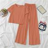 Women's 2025 Korean Style Casual Summer Sportswear Set: Short Sleeves & Wide-Leg Pants Two-Piece