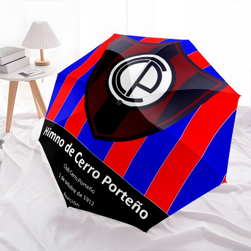 Club Olimpia Muster, automatischer Faltschirm, tragbares und faltbares Design, 8 Schirmstäbe, ein Weihnachts- oder Geburtstagsgeschenk.