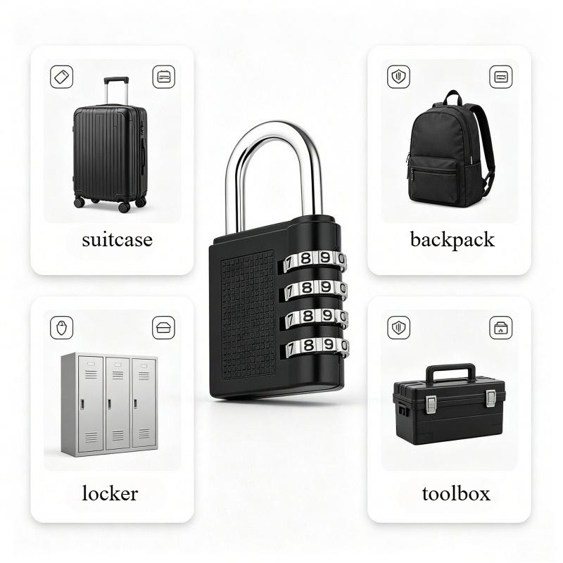 1Pcs Combination Lock Resettable 4 Digit Padlock with Combination Waterproof and Heavy Duty Combination Padlock Outdoor