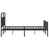 Metal Bed Frame Without Mattress Brown Oak Effect 150x200 Cm