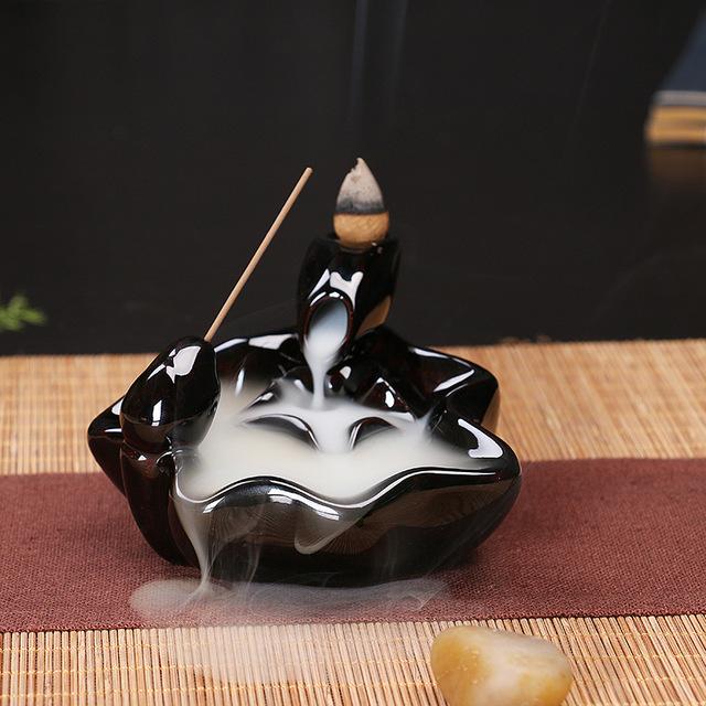 Creative Home Decor Backflow Stick Incense Burner Ceramic Censer Home Decoration Use In Home Teahouse Zen Yoga Decor -No Incense 7