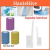 Jednorazowe Szczotki Toaletowe z Wymiennymi Główkami Łatwe do Czyszczenia Pokrywy Muszli Klozetowej i Narożnego Brudu Materiał Plastikowy Niebieski Żółty Fioletowy