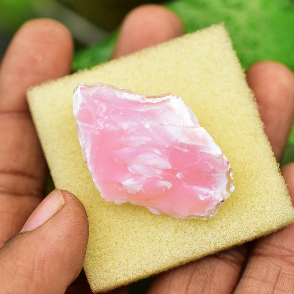 Natural Pink Opal Loose Gemstone Unique 61 ct Uncut Rough October Birthstone for Gem Collections